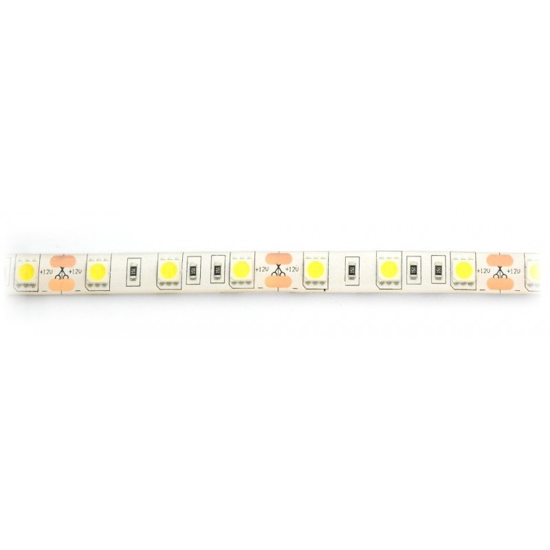 LED-Streifen SMD5050 IP65 14,4 W, 60 LEDs / m, 10 mm, naturweiße Farbe - 5 m
