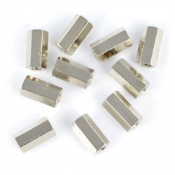 Abstandshalter Messing Silber - 10 mm - 10 Stk