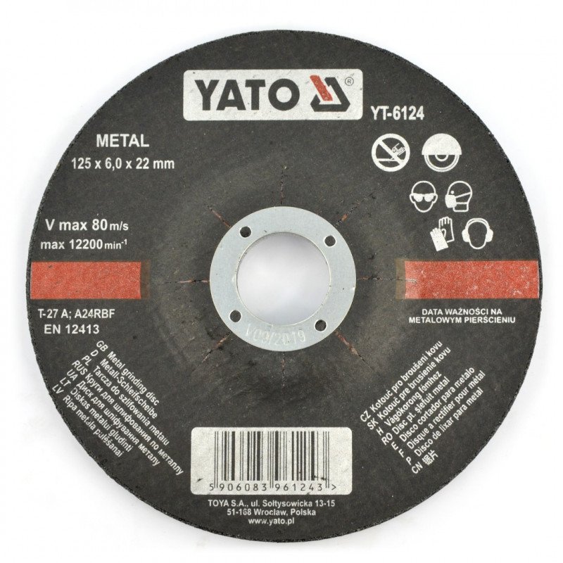 Metallschleifscheibe Yato YT-6124 - konvex - 125x6mm