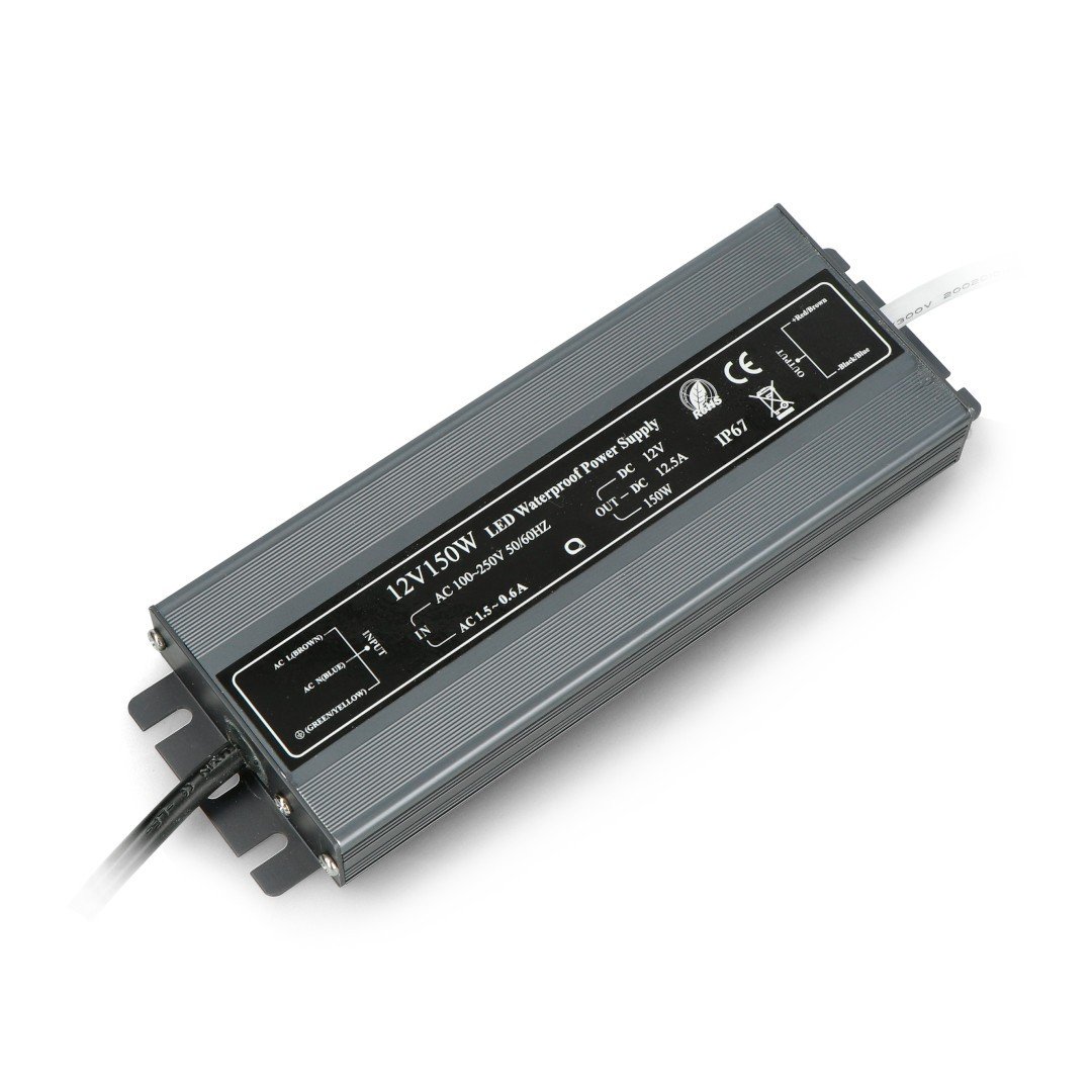 Netzteil für LED-Streifen und Streifen wasserdicht - 12V / 12,5A / 150W