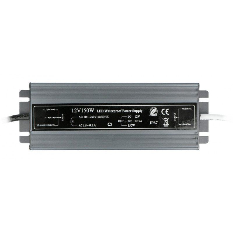 Netzteil für LED-Streifen und Streifen wasserdicht - 12V / 12,5A / 150W