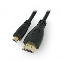 Kabel microHDMI - HDMI v1.4 Natec Extreme media schwarz - 1,8m