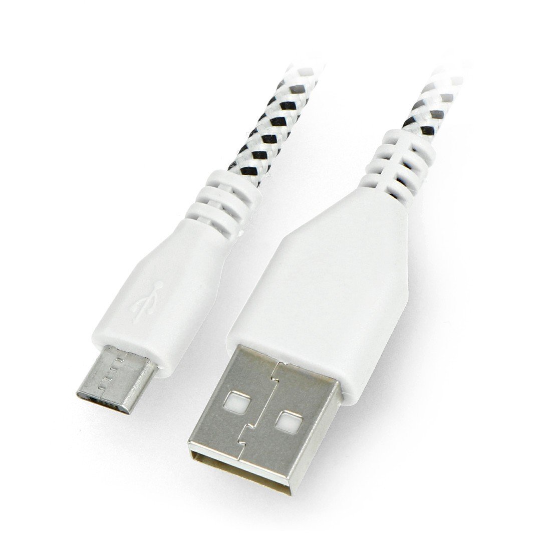 KK21L Micro-USB-Kabel 1M Weißes Geflecht
