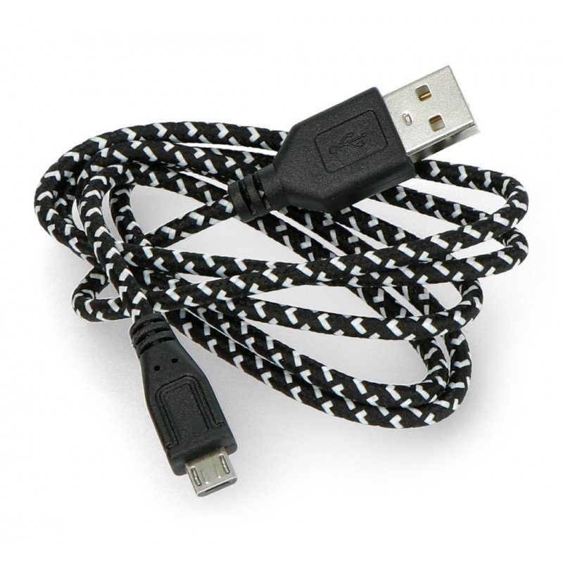 USB - microUSB Kabel, geflochten 1m