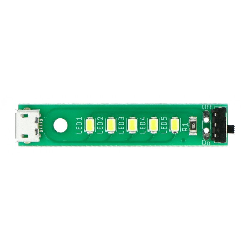 LED-Streifen 5 x 5V USB-Dioden mit Schalter - Botland - Robotikgeschäft