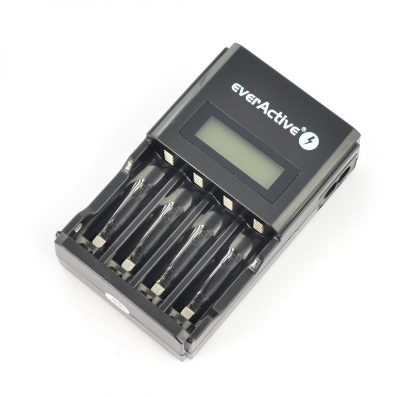 EverActive NC-450 Batterieladegerät - AA, AAA 1-4 Stck. - Schwarz