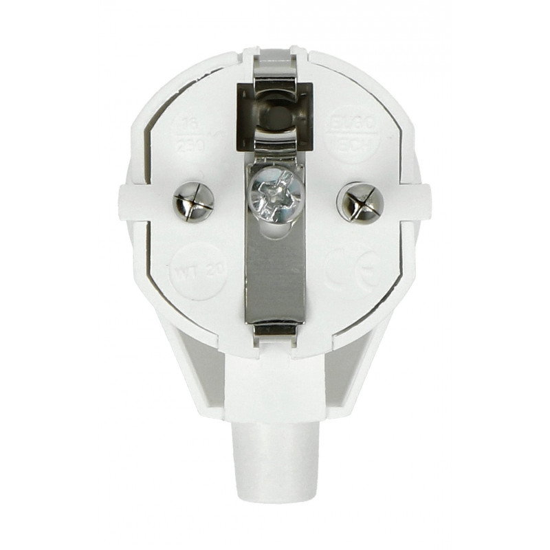 WT-20-Stecker – an eine geerdete Steckdose – weiß