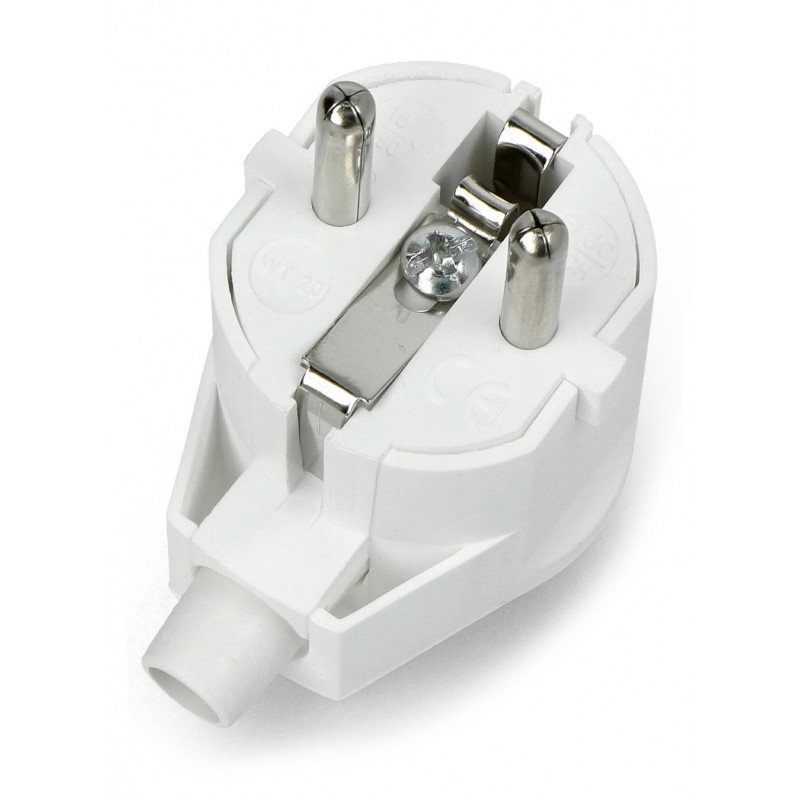 WT-20-Stecker – an eine geerdete Steckdose – weiß