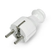 Gerader Stecker WT-30 - an Steckdose mit Erdung - weiß