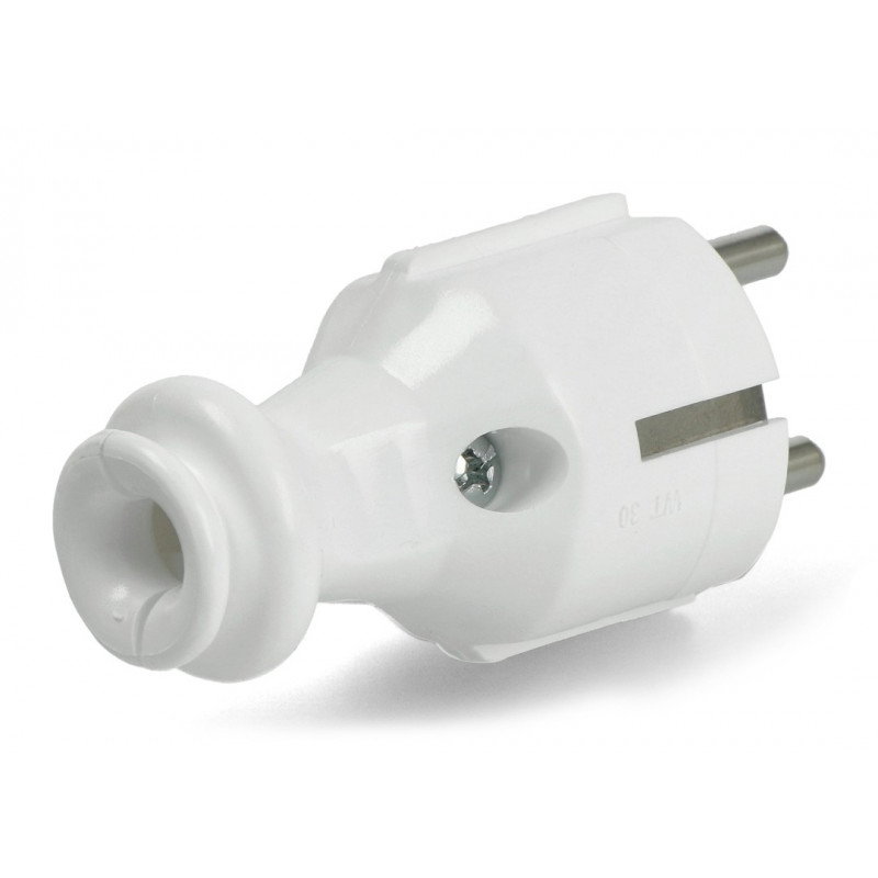 Gerader Stecker WT-30 - an Steckdose mit Erdung - weiß