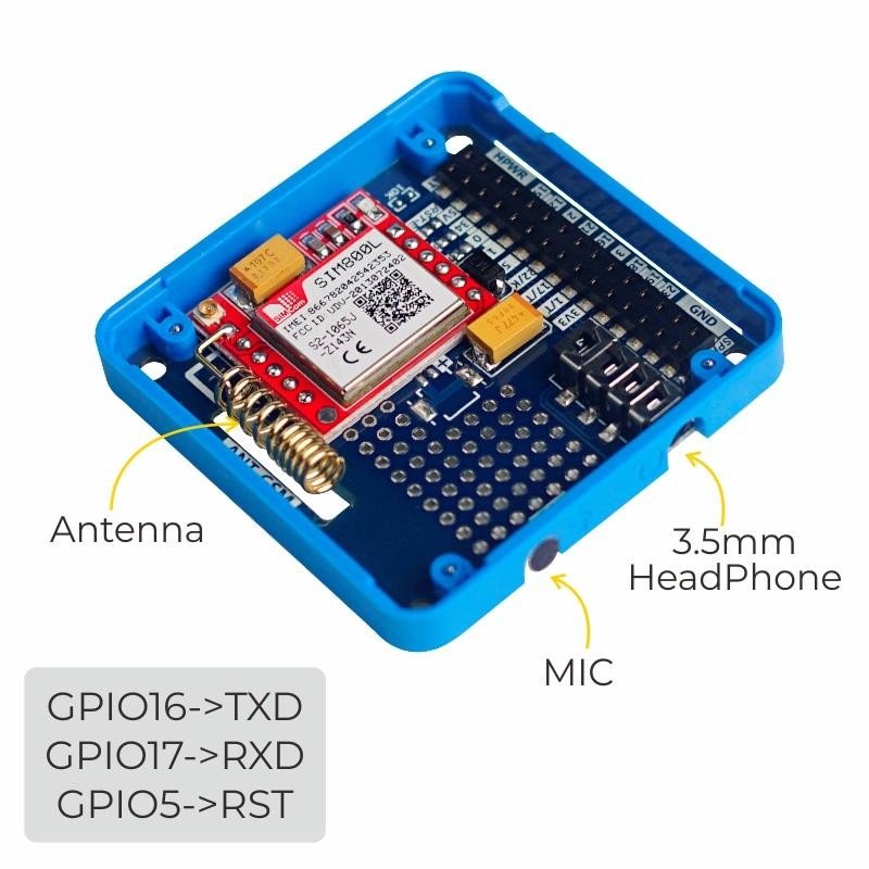 GSM / 2G SIM800L Modul mit Mikrofon und 3,5 mm Klinkenstecker -