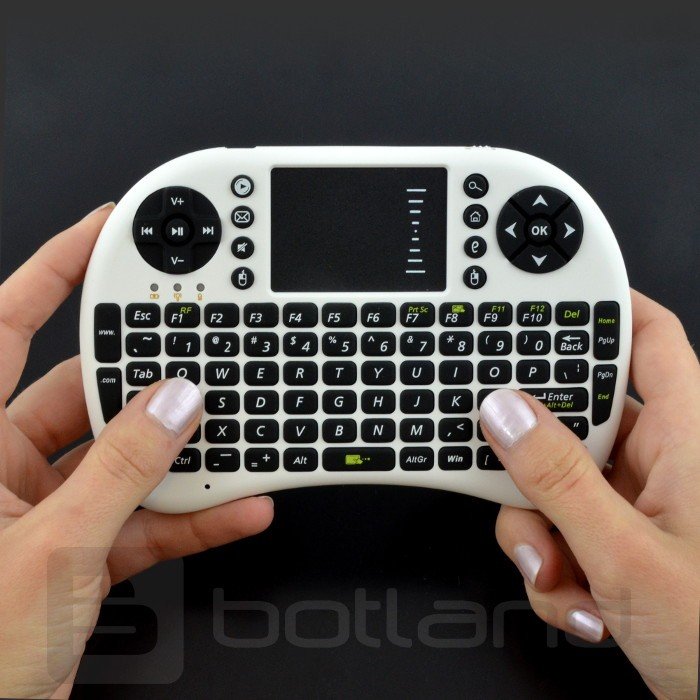 Kabellose Tastatur + Mini Key Touchpad – weiß