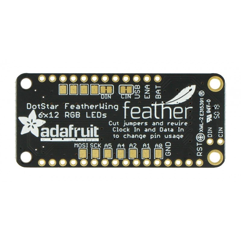 FeatherWing DotStar - LED-Matrix 6x12 RGB - Overlay für