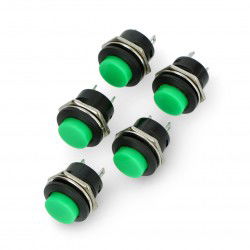 EIN-AUS-Schalter tastend, rund 250V / 3A - grün