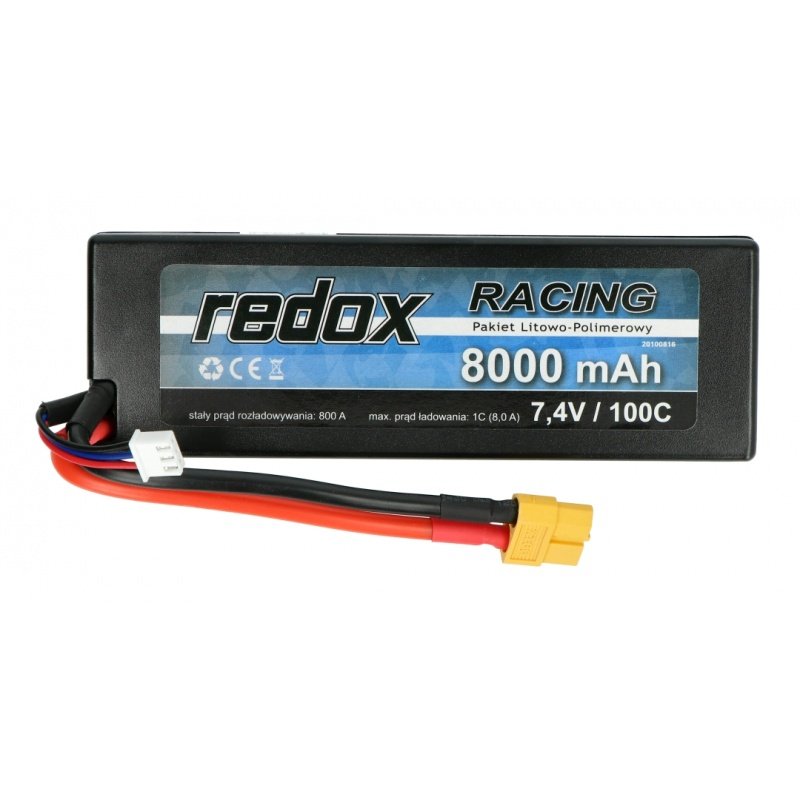 Li-Pol Redox Racing 8000mAh 100C 2S 7,4V - Hardcase