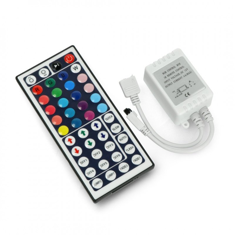 Controller von RGB-LED-Streifen und Streifen mit IR-Fernbedienung - 44 MINI 72W-Tasten