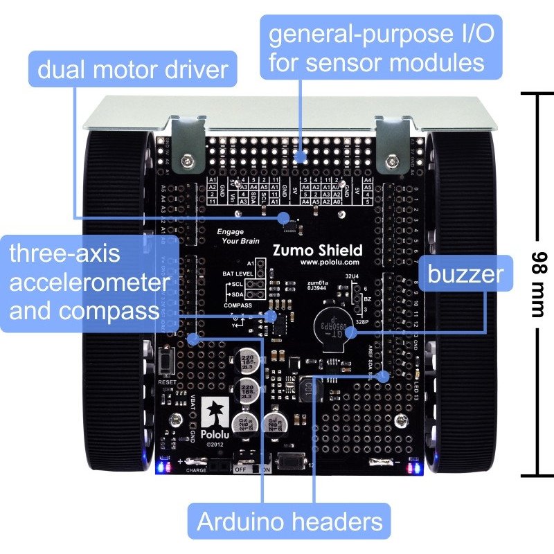 Pololu Zumo - Minisumo-Roboter für Arduino - zusammengebaut