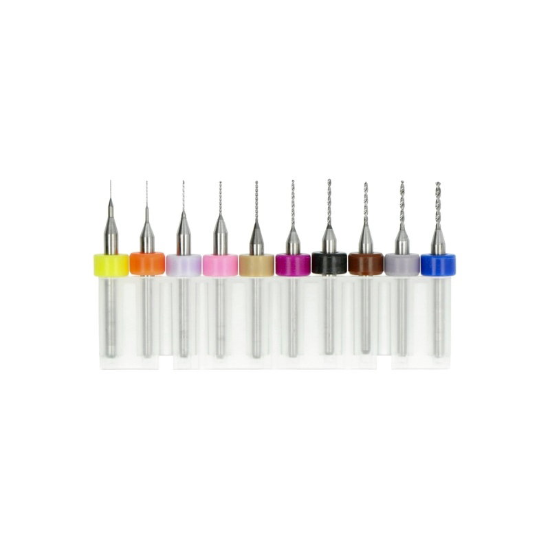 Miniaturbohrer-Satz für CNC 10-tlg. - von 0,2 bis 1,2 mm