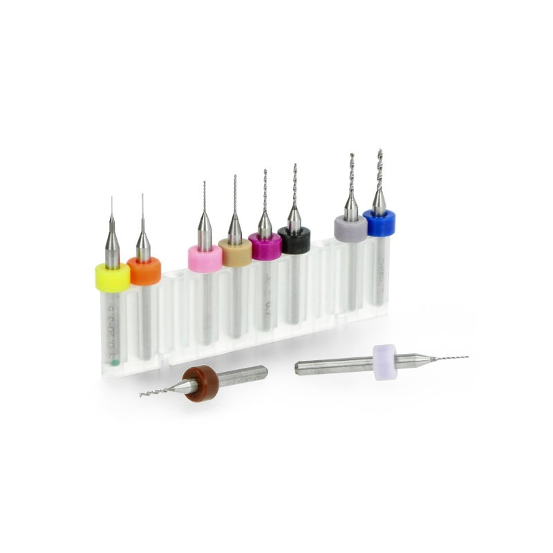 Miniaturbohrer-Satz für CNC 10-tlg. - von 0,2 bis 1,2 mm