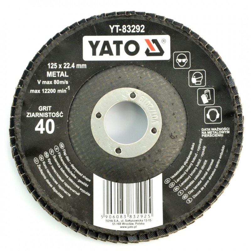 Scheibe Yato YT-83292 Fächerscheibe - konvex - 125x8mm