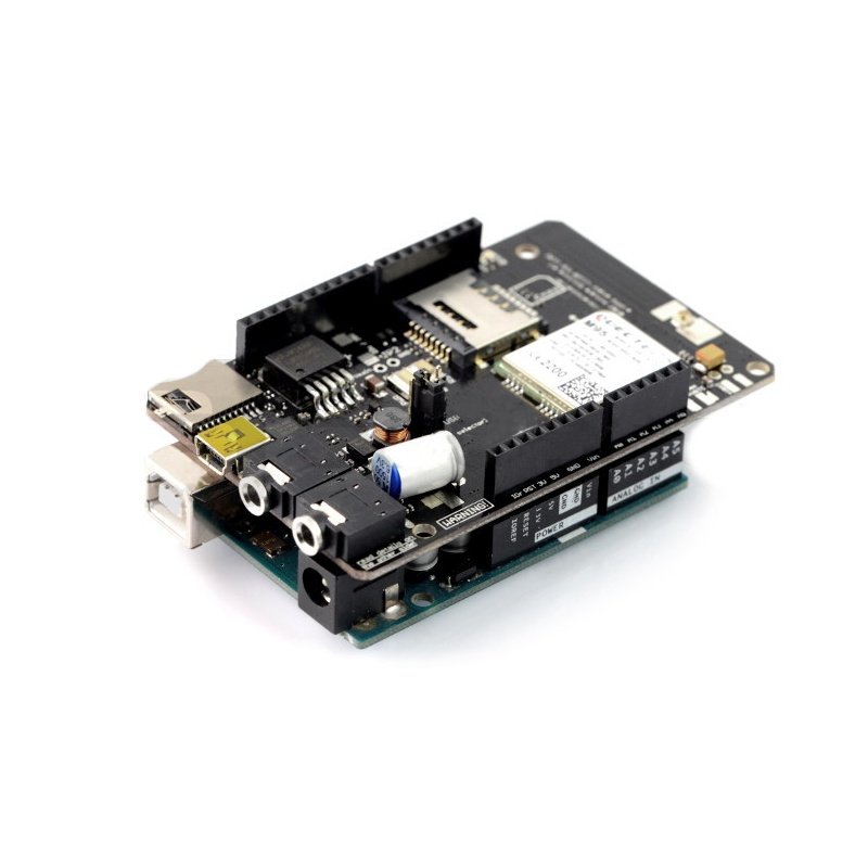 A-GSM Shield GSM / GPRS / SMS / DTMF v2.064 - für Arduino und Raspberry Pi - Version mit gelöteten Anschlüssen