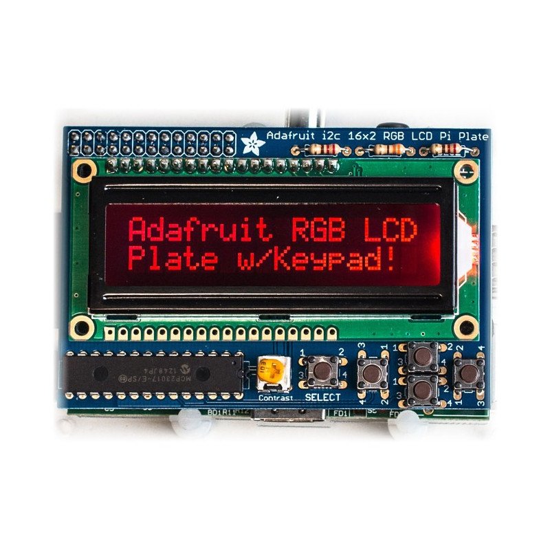 RGB negatives 2x16 LCD + Tastatur-Kit für Raspberry Pi -