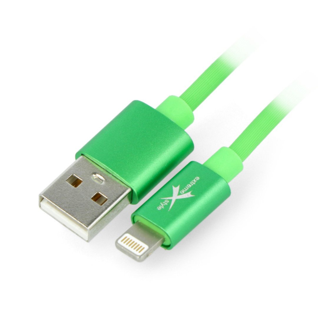 Silikonkabel eXtreme USB A - Lightning für iPhone / iPad / iPod 1,5 m grün