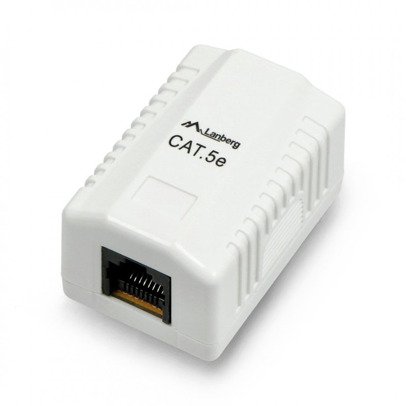 1x RJ45 geschirmte Lanberg Wandsteckdose - weiß