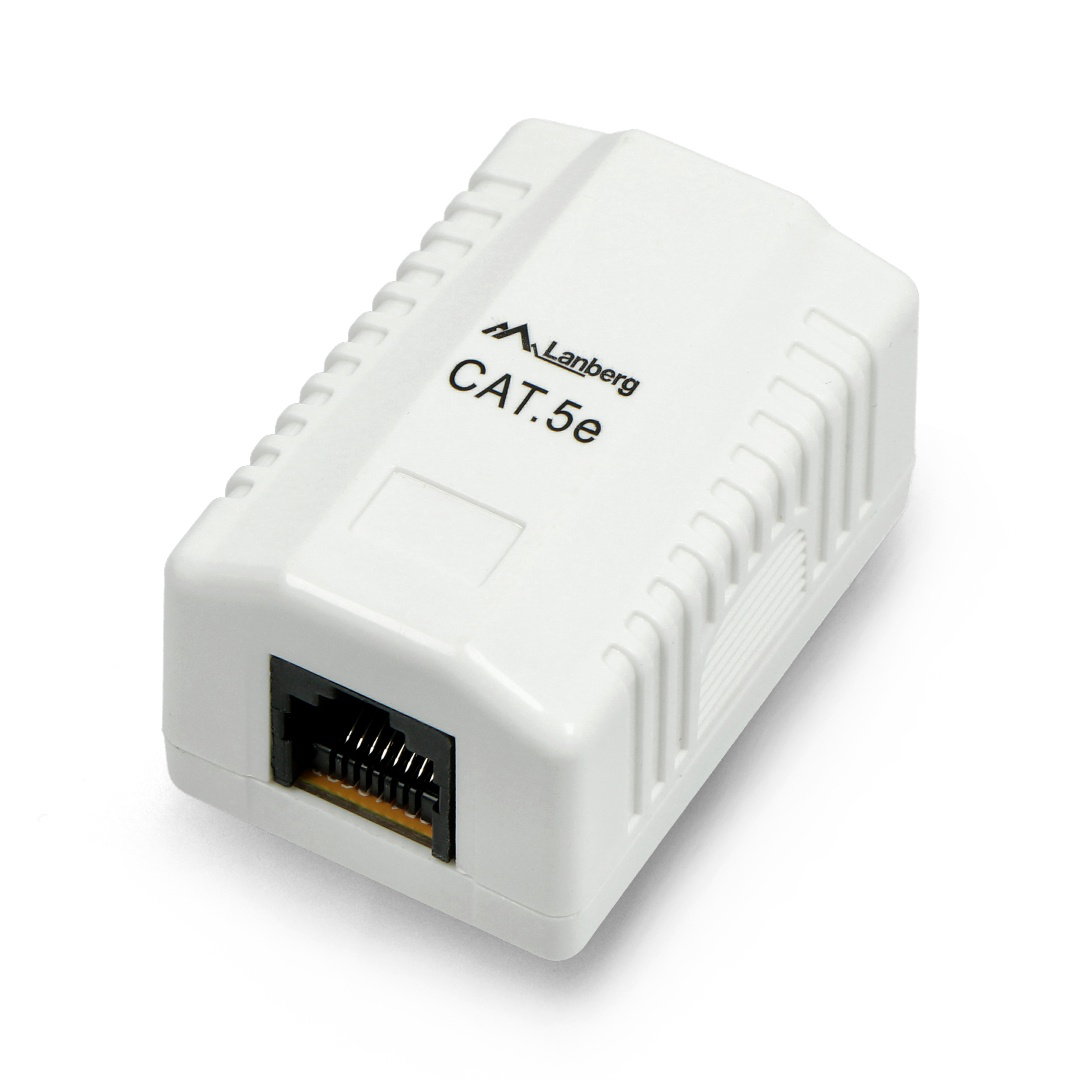1x RJ45 geschirmte Lanberg Wandsteckdose - weiß