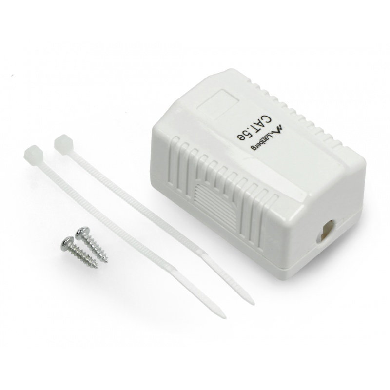 1x RJ45 geschirmte Lanberg Wandsteckdose - weiß