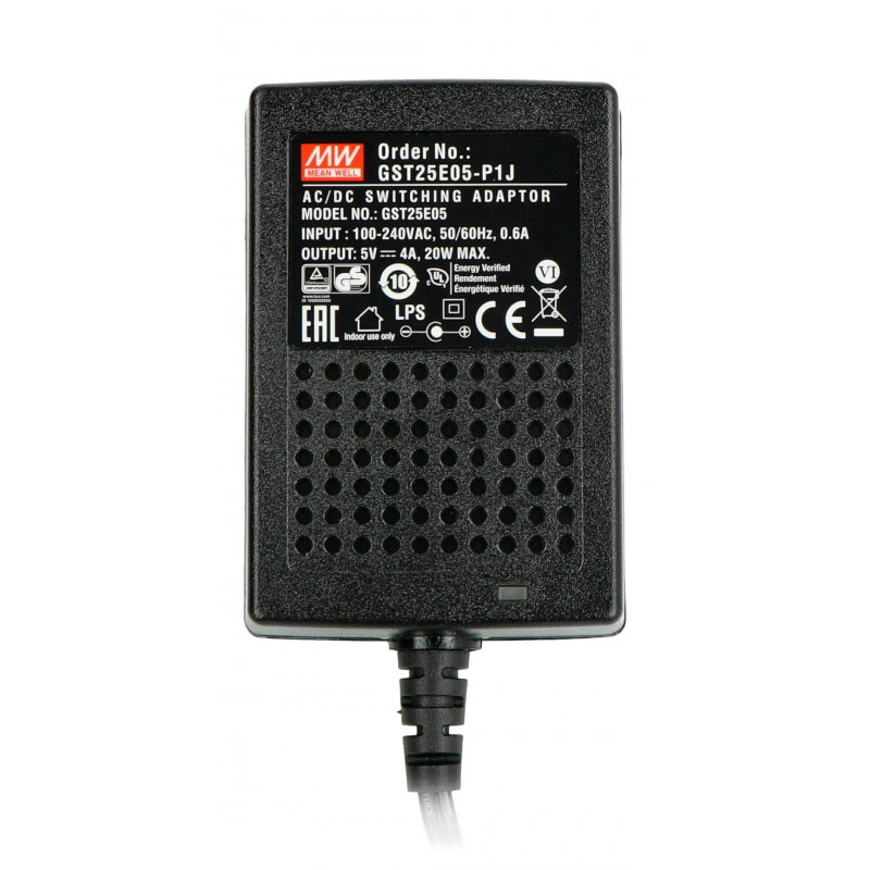 Mean Well GST25E05-P1J Netzteil 5 V DC / 4 A - Stecker 5,5 /