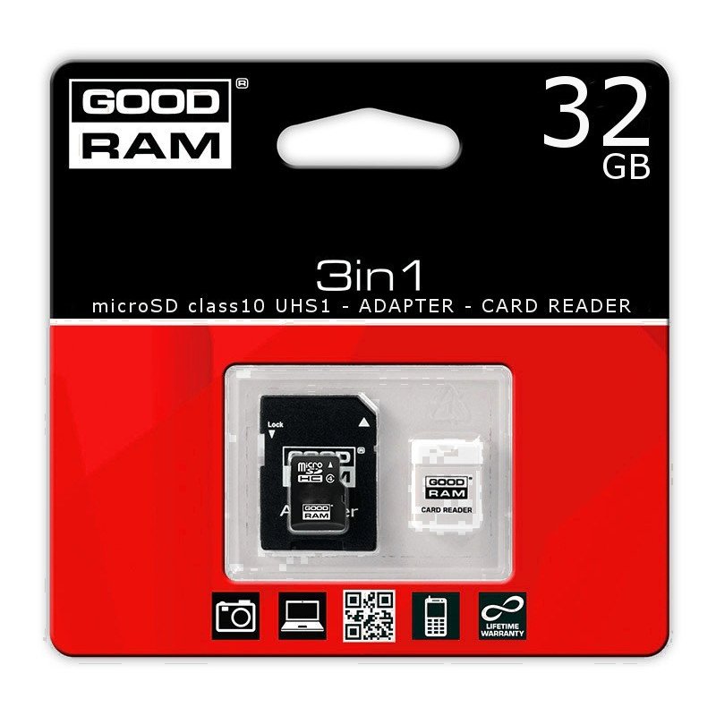 Goodram 3in1 - 32 GB 30 MB / s microSD-Speicherkarte, UHS-I