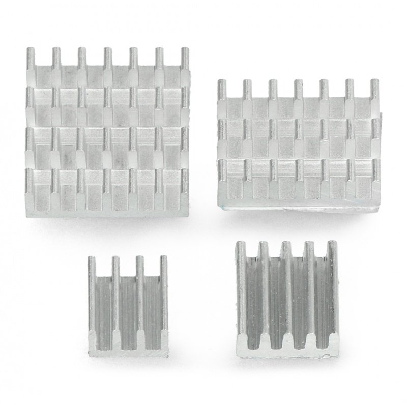 Kühlkörper-Set für Raspberry Pi 4B - mit Wärmeleitband - Silber