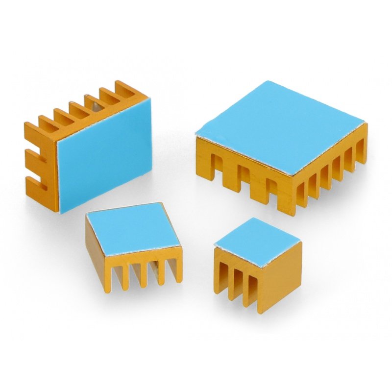 Kühlkörper-Set für Raspberry Pi 4B - mit Wärmeleitband - Gold -