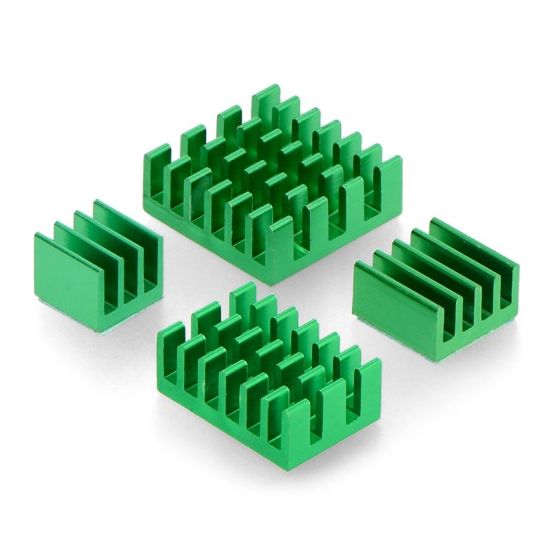 Kühlkörper-Set für Raspberry Pi 4B - mit Wärmeleitband - grün -
