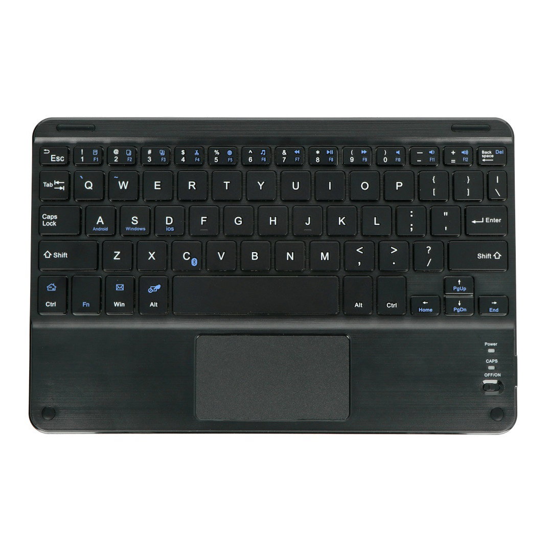 Kabellose Bluetooth 3.0-Tastatur mit Touchpad – Schwarz – 10 Zoll