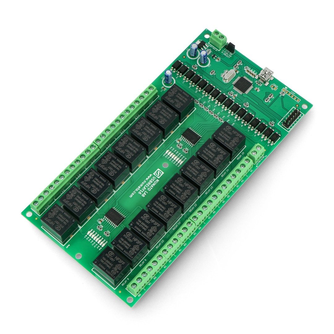 Numato Lab - USB-Relaismodul - 16 Kanäle - 12 V - RL160001