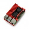 JustPi-Gehäuse für Raspberry Pi 4B - Aluminium mit zwei Lüftern - Rot - zdjęcie 1