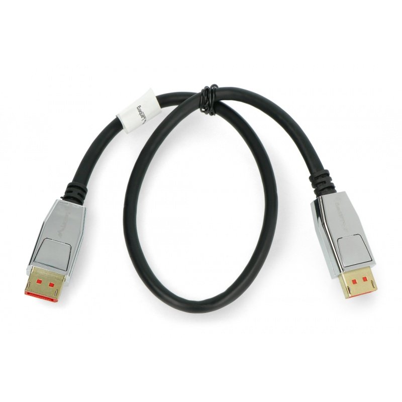 DisplayPort-Stecker v1.4 8K Lanberg-Kabel schwarz - 0,5 m