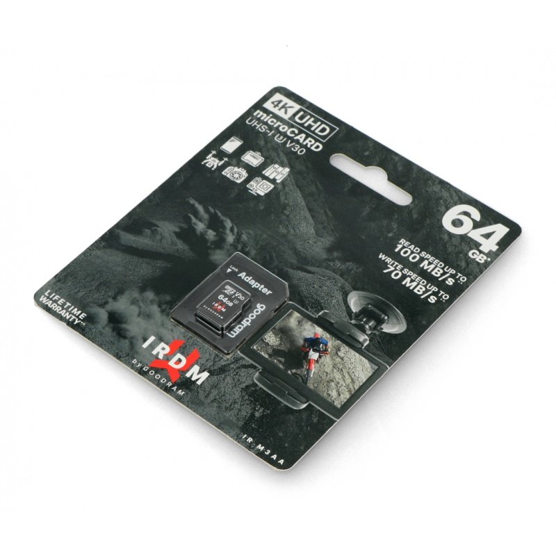 Goodram IR-M3AA microSD-Speicherkarte 64 GB 100 MB / s UHS-I Klasse U3 mit Adapter