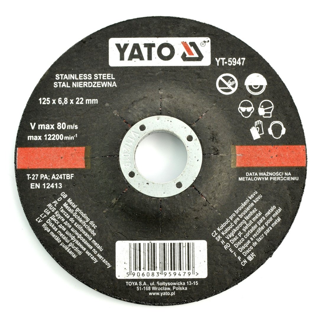Schleifscheibe für Edelstahl Yato YT-5947 - konvex - 125x6,8mm