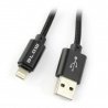 USB A - Lightning Kabel für iPhone / iPad / iPod - geflochten Blow - schwarz 1,5m - zdjęcie 1