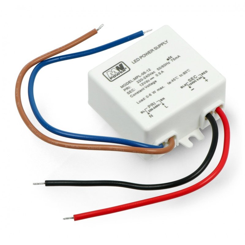Netzteil für LED-Streifen und LED MW Power MPL-06-12 12V / 0,5A / 6W