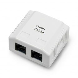 Lanberg 2x RJ45 geschirmte Wandsteckdose - weiß