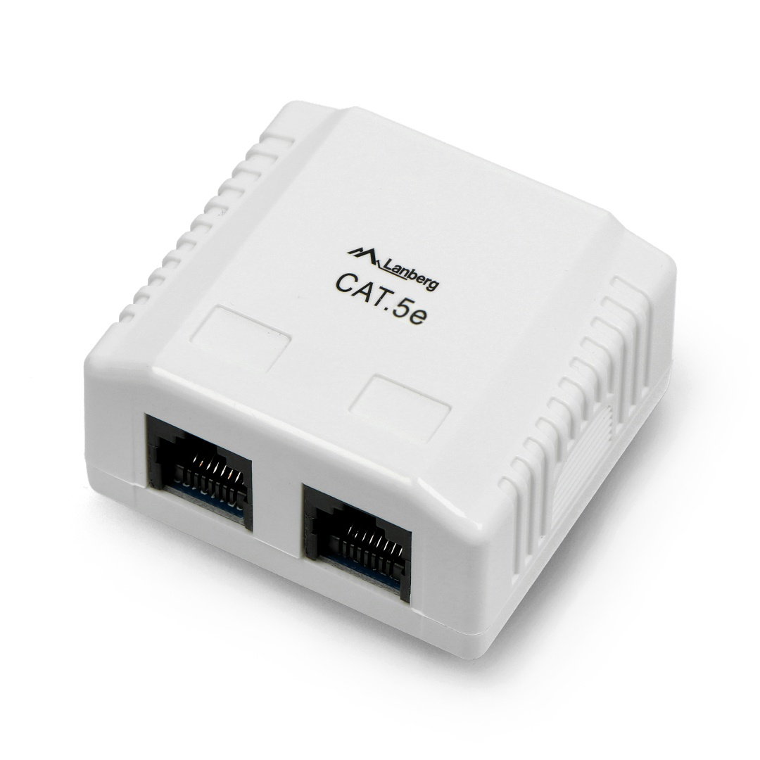 Lanberg 2x RJ45 geschirmte Wandsteckdose - weiß