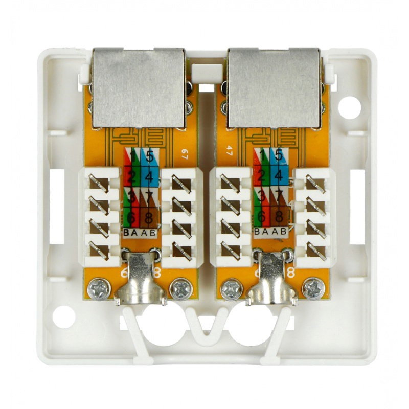 Lanberg 2x RJ45 geschirmte Wandsteckdose - weiß