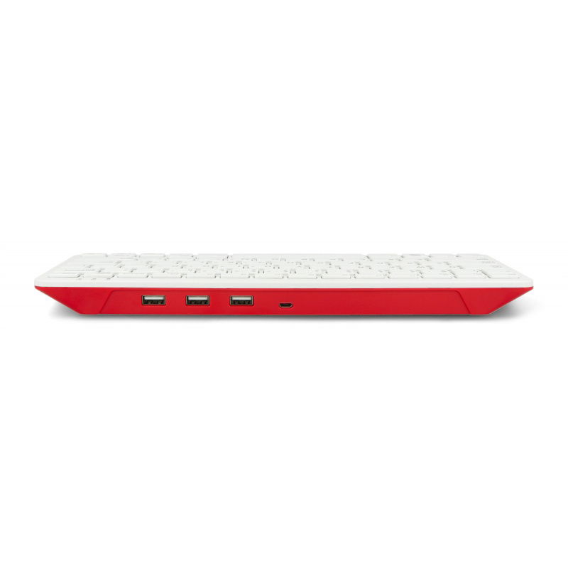 Kabelgebundene USB-Tastatur für Raspberry Pi 4B / 3B + / 3B / 2B offiziell - rot-weiß