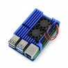 JustPi-Gehäuse für Raspberry Pi 4B - Aluminium mit zwei Lüftern - blau - zdjęcie 1