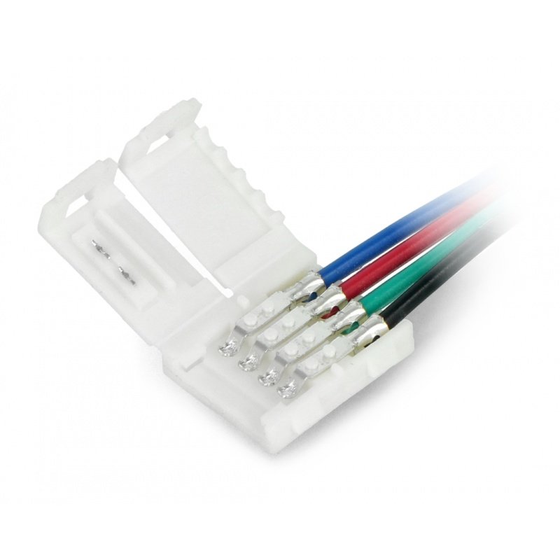 Stecker für LED-Streifen und Streifen RGB 10 mm 2-polig mit zwei Klemmen - 16,5 cm