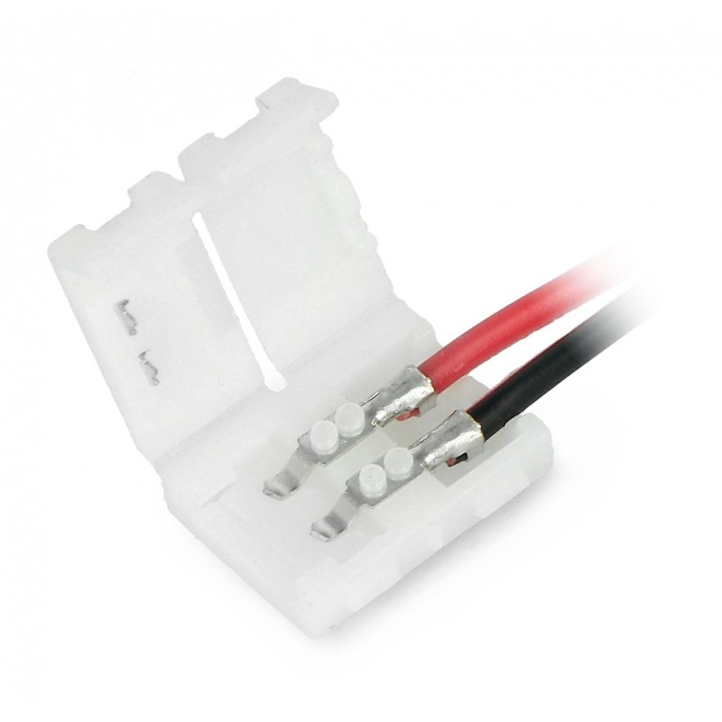 Stecker für LED-Streifen und Streifen SMD 3528 8 mm 2-polig mit zwei Klemmen - 16,5 cm